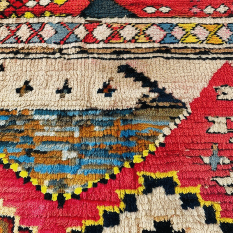 Generate a high-quality, relevant image prompt for an article about: Moroccan Rugs: Discover Stunnin