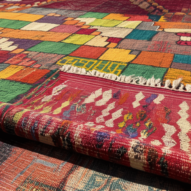 Generate a high-quality, relevant image prompt for an article about: Moroccan Rugs: Stunning Berber,