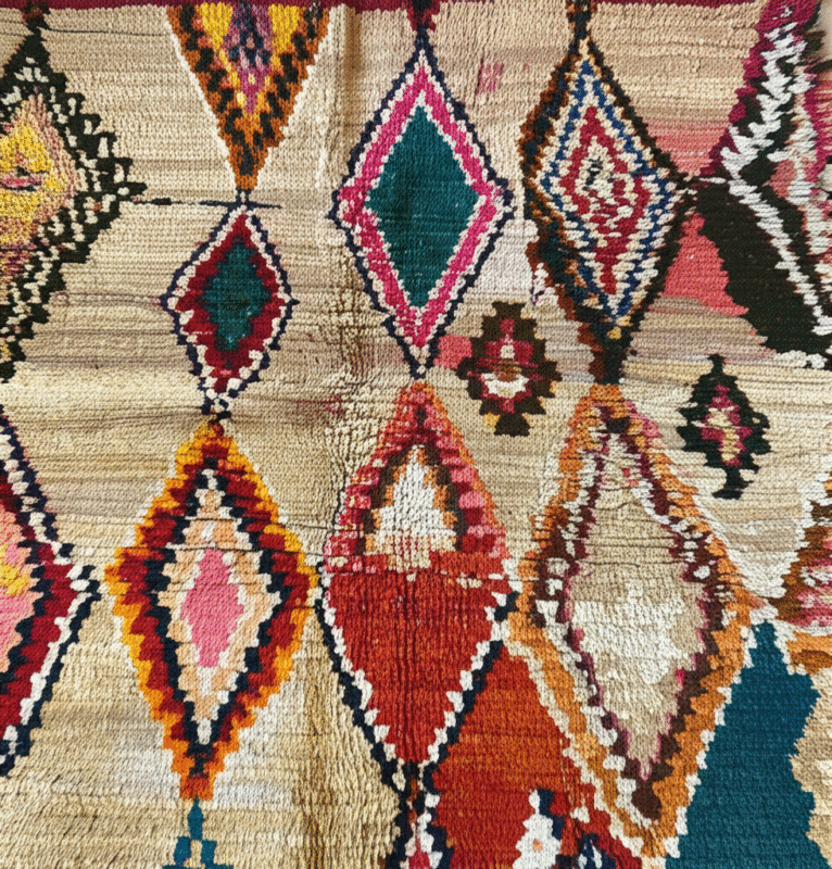 Generate a high-quality, relevant image prompt for an article about: Moroccan Rugs: Best Handmade Be