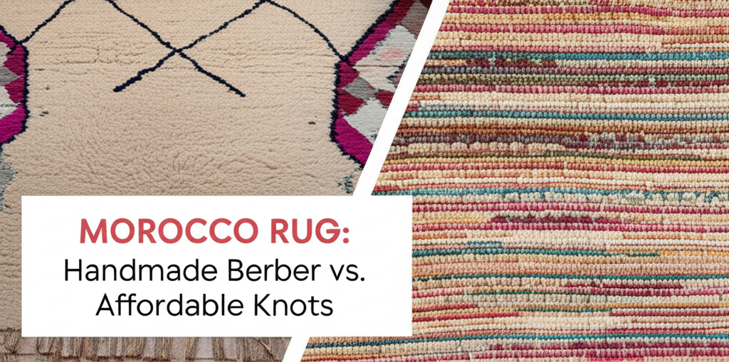 Generate a high-quality, relevant image prompt for an article about: Moroccan Rugs: Handmade Berber