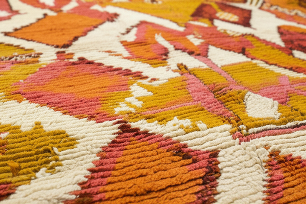 Generate a high-quality, relevant image prompt for an article about: Moroccan Rugs: A Stunning Histo